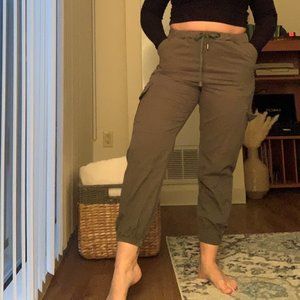 Army Green Drawstring Capris